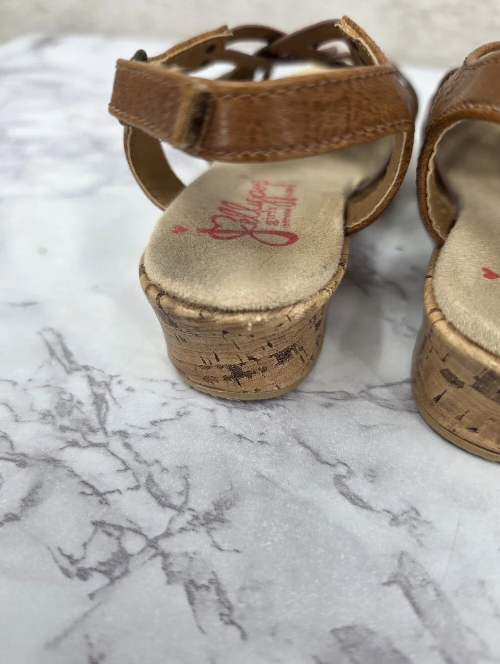 Jellypop Brown Faux Cork Wedge Sandals Toddler Girls Size 10
